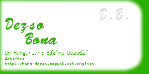 dezso bona business card